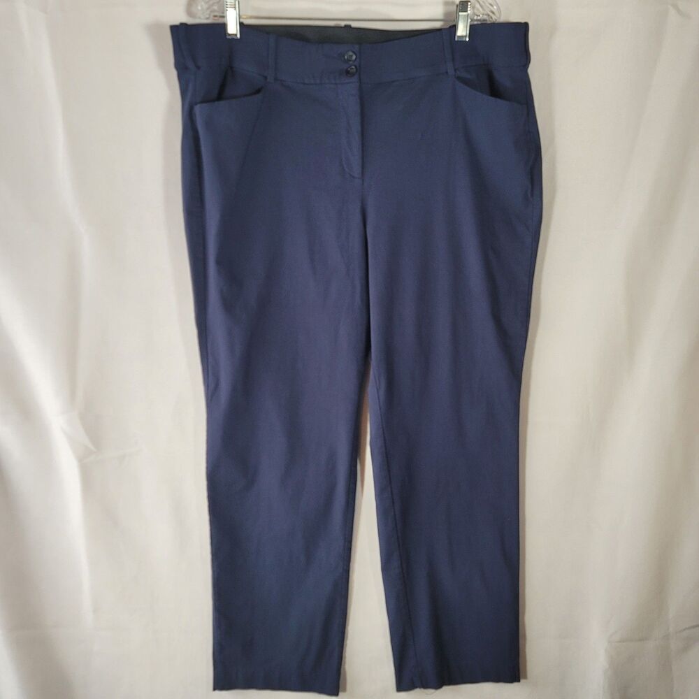 Lane Bryant The 4-Season Sz 22R Maritime Blue High Rise Straight Leg Work Pants
